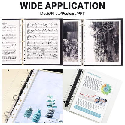 Sheet Protectors, HERKKA 800 Pack Heavy Duty Clear Plastic Page Protectors Sheet Reinforced 11-Hole Fit for 3 Ring Binder Fits Standard 8.5 x 11 Paper, 9.25 x 11.25 Top Loaded, Acid Free