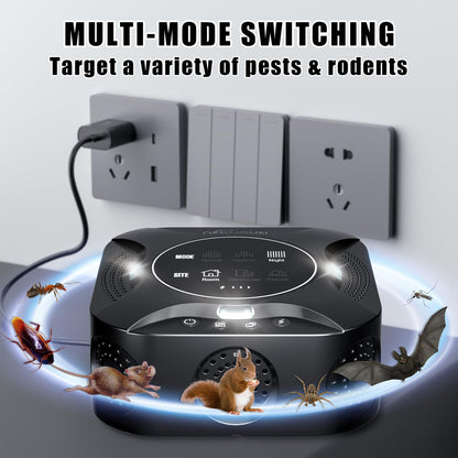 LED Display-Indoor Ultrasonic Pest Repeller Plug-in,with a LED Strobe Light,Effectively Repels Mice,Squirrels,Squirrel Repellent for House,Suitable for Attics,Garages,RVs,etc.