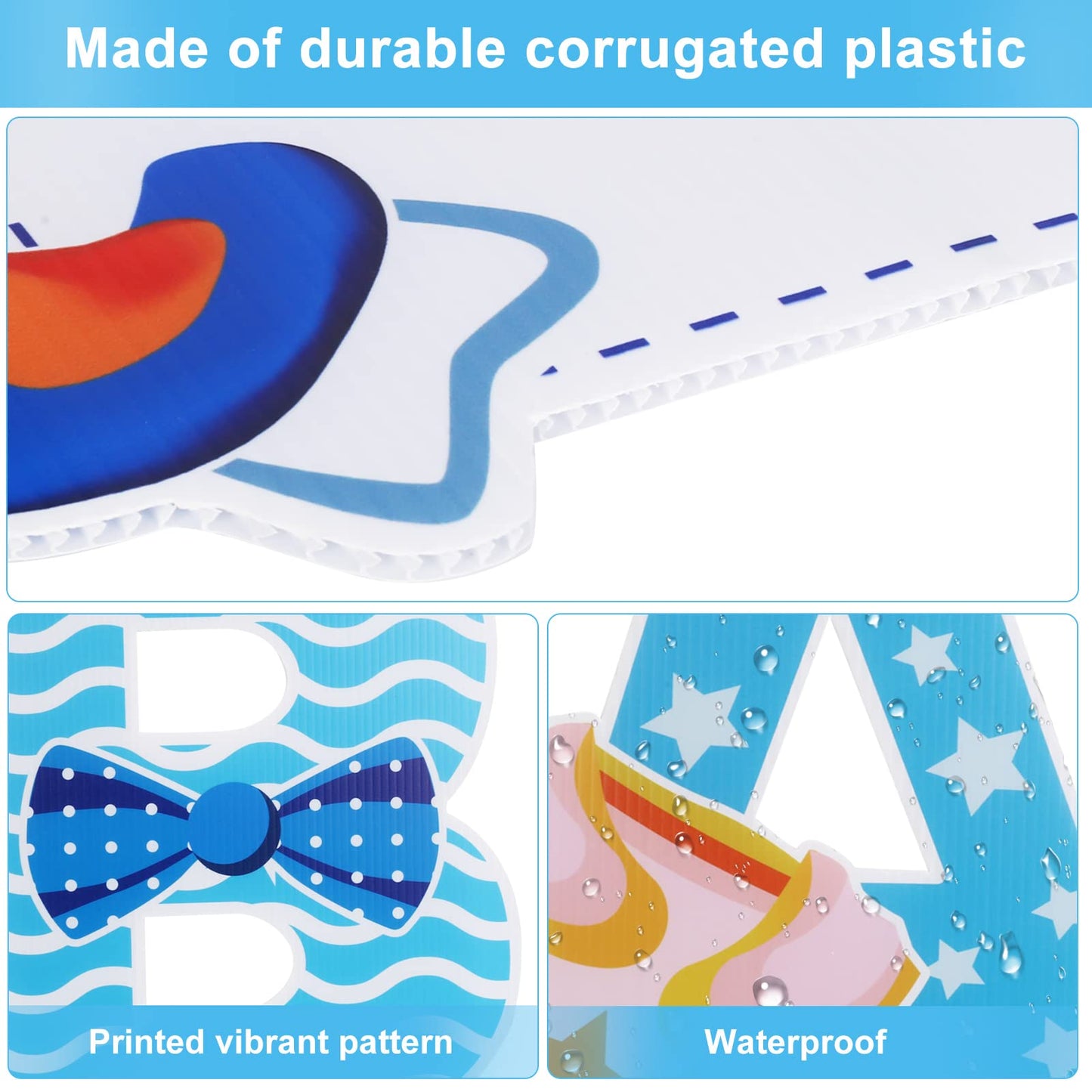 Eyoloty 11 Pcs Large It’s A Boy Yard Signs with Stakes,Blue Baby Shower Gender Reveal Signs Decorations,Welcome Home Baby Sign Waterproof Corrguated Plastic,Not Fade,Outdoor Lawn Garden Party Use