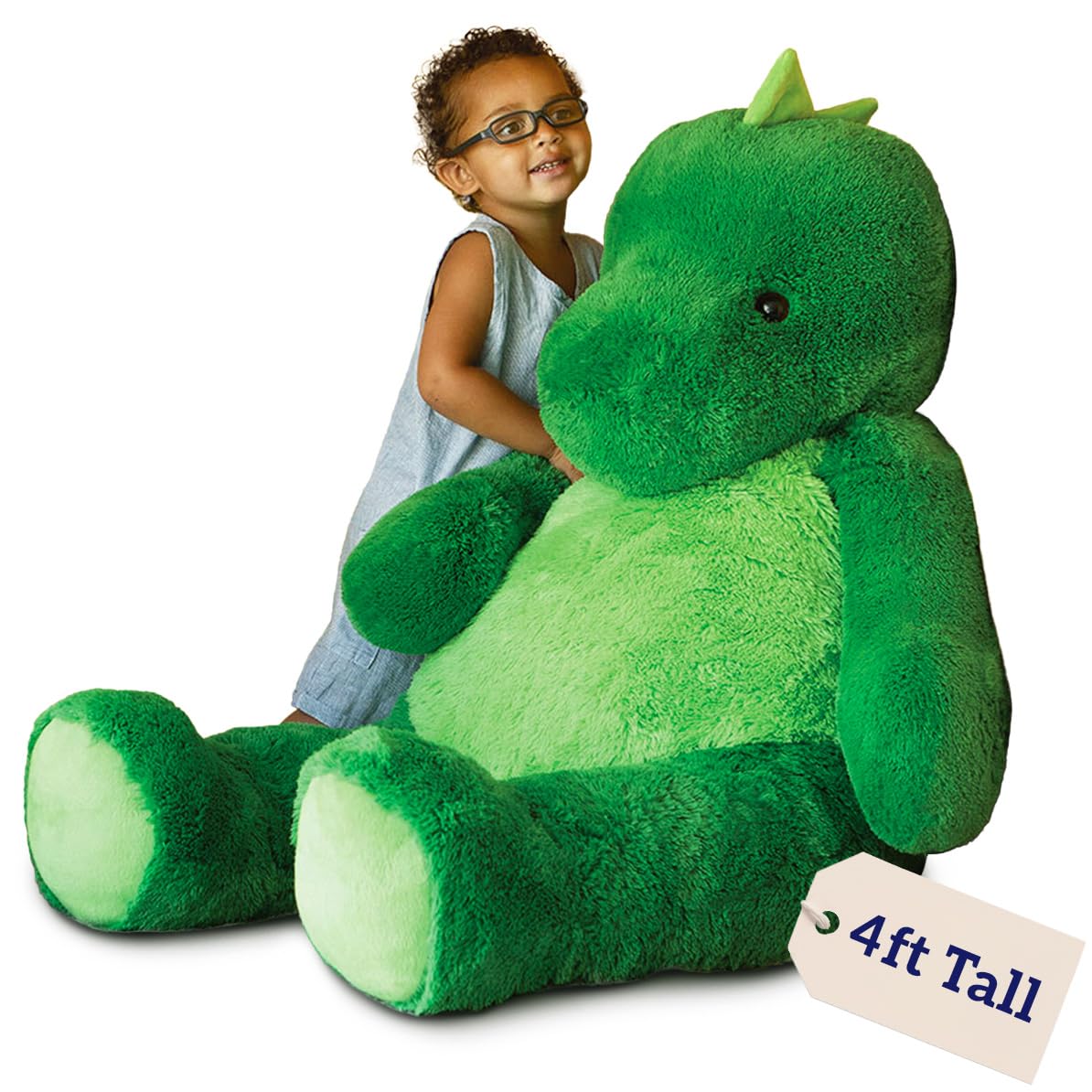Vermont Teddy Bear Giant T-Rex Stuffed Animal | 4 Foot Dinosaur Plush Toy from Giant Cuddle Collection for Kids and Adults | Hand Finished in Vermont USA