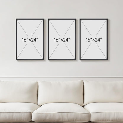 Framed Black and White Abstract Wall Art, 3 Piece Modern Canvas Prints Paintings Art for Walls, Minimalist Black White Abstract Pictures for Living Room Bedroom Dining Room Office Wall Decor 16x24 In