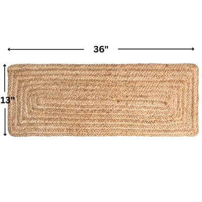 UNIQINNOW Farmhouse Jute Burlap Braided Table Runner 36 inches Long, 13x36 Natural Jute Braided Table Linens, 100% Jute Handcrafted Rustic Vintage Dining Table Runner Natural