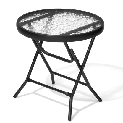 JOINHOM Outdoor Side Table - Small Patio End Table All Weather, Patio Furniture Sets and Outside Furniture for Pool, Balcony, Deck, Porch, Black