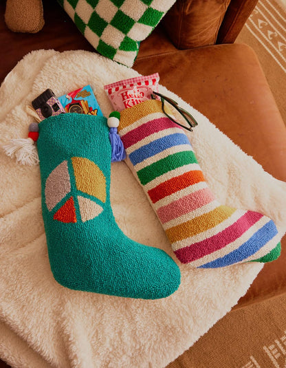 Peking Handicraft Ampersand Rainbow Tassel Hook Christmas Stocking