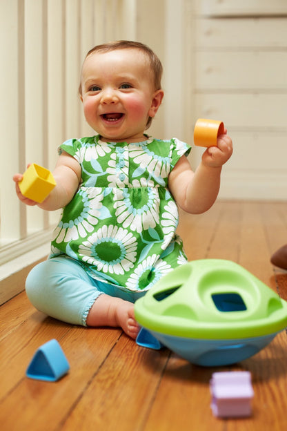 Green Toys Shape Sorter, Green/Blue - 10 Piece Motor Skills, Shape Categorization Kids Toy. Safe for Babies and Toddlers. No BPA, PVC. Dishwasher Safe, Recycled Plastic, Made in USA.