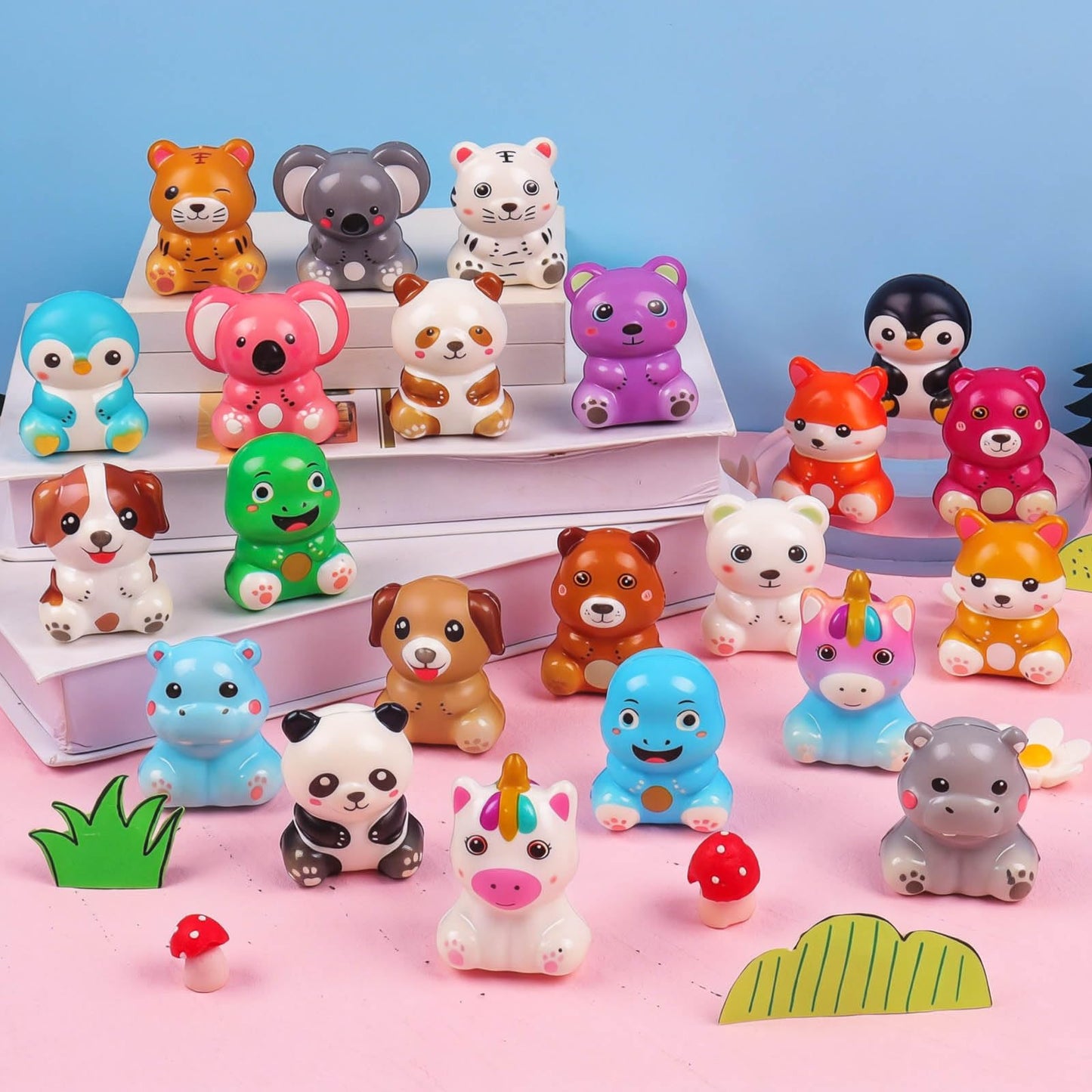 KissFuture 24 PCS Animal Slow Rising Squishy Toys, Squeeze Toys, Party Favors for Kids, Goodie Bags Stuffers, Birthday Gifts for Boy & Girls, Classroom Prizes