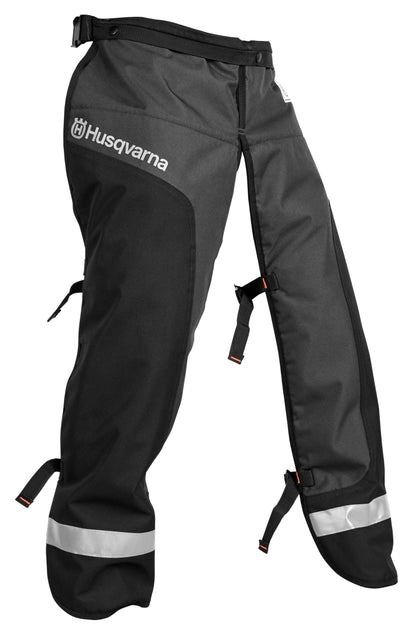 Husqvarna 587160702 Functional Apron Chainsaw Chaps 38-Inch, Chainsaw Safety Equipment with 5 Layers, Adjustable Belt and Gear Pocket, Black, Gifts for Men