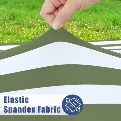 Moosfor Picnic Table Cover with Bench Covers, Elastic Fitted Spandex Tablecloths for 6 Foot Rectangle Tables, Stretch Washable Patio Tablecloth for Outdoor, Camping (Stripe, 30"x72")