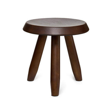 Tabouret Walnut Stool – Handcrafted Hardwood Seating Inspired by Charlotte Perriand, Artisan-Made Small Side Table, Nightstand, Footstool, or Plant Stand – Premium Walnut Finish