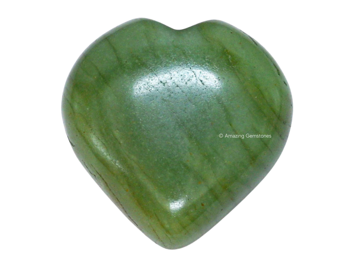 Amazing Gemstone Light Green Aventurine Crystal Heart Palm Stone - Pocket Massage Worry Stone for Natural Body Chakra Balancing, Reiki Healing and Crystal Grid