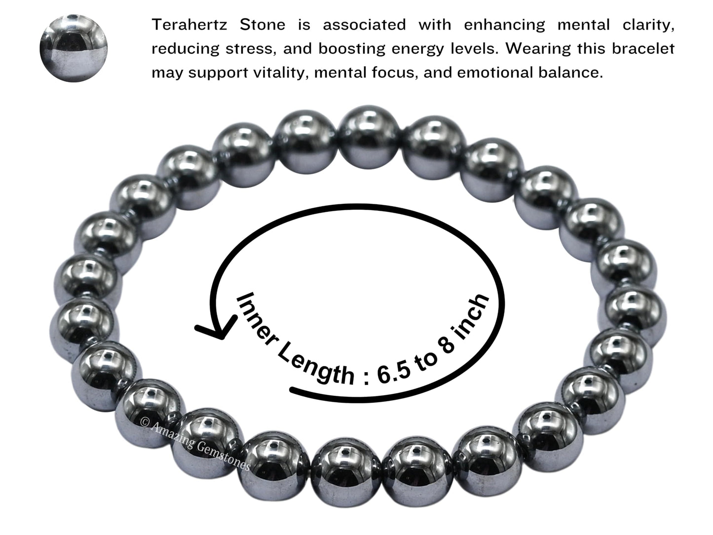 Amazing Gemstone Crystal Bracelet for Women Men's Gifts - Protection Healing Crystal Bracelet - 8mm Gemstone Beaded Stretchable Bracelet Pulseras Para Hombres Mujer Stocking Stuffers Mothers Day Gift (Terahertz)