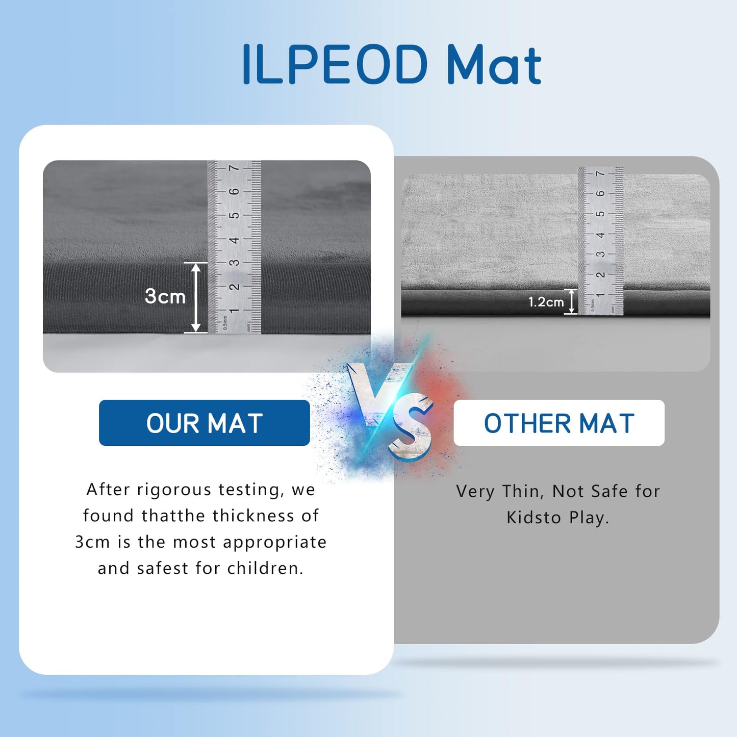 ILPEOD Baby Play Mat for Floor Nursery Rug Muscle Mat Area Rug Playroom Rug 59"x79" Playpen Mat Memory Foam 1.3" Thick Crawling Mat for Babies,Toddlers, Infants, Kids,Grey