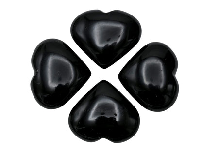 Amazing Gemstone Black Obsidian Crystal Heart Palm Stone - Pocket Massage Worry Stone for Natural Body Chakra Balancing, Reiki Healing and Crystal Grid
