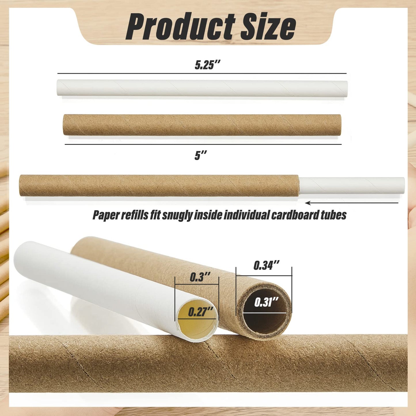 Lewtemi 480 Pcs Mason Bee House Tube Refill Cardboard Bee Tube Paper Mason Beekeeper Cardboard Insert Beekeeping Supplies for Solitary Beehive House Garden Pollinator Nest