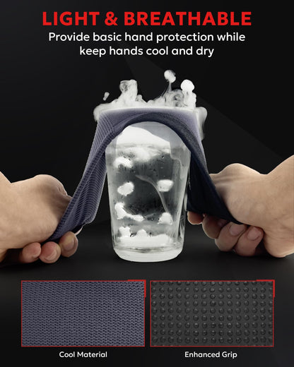 Work Gloves Foam Nitrile Coated with Grip Dots,12 Pairs Extra-Grip Ultra-light Breathable Touchscreen Seamless Knit Nylon Working Glove for Automotive Repair,Gardening,Handling, Assembly(Small)