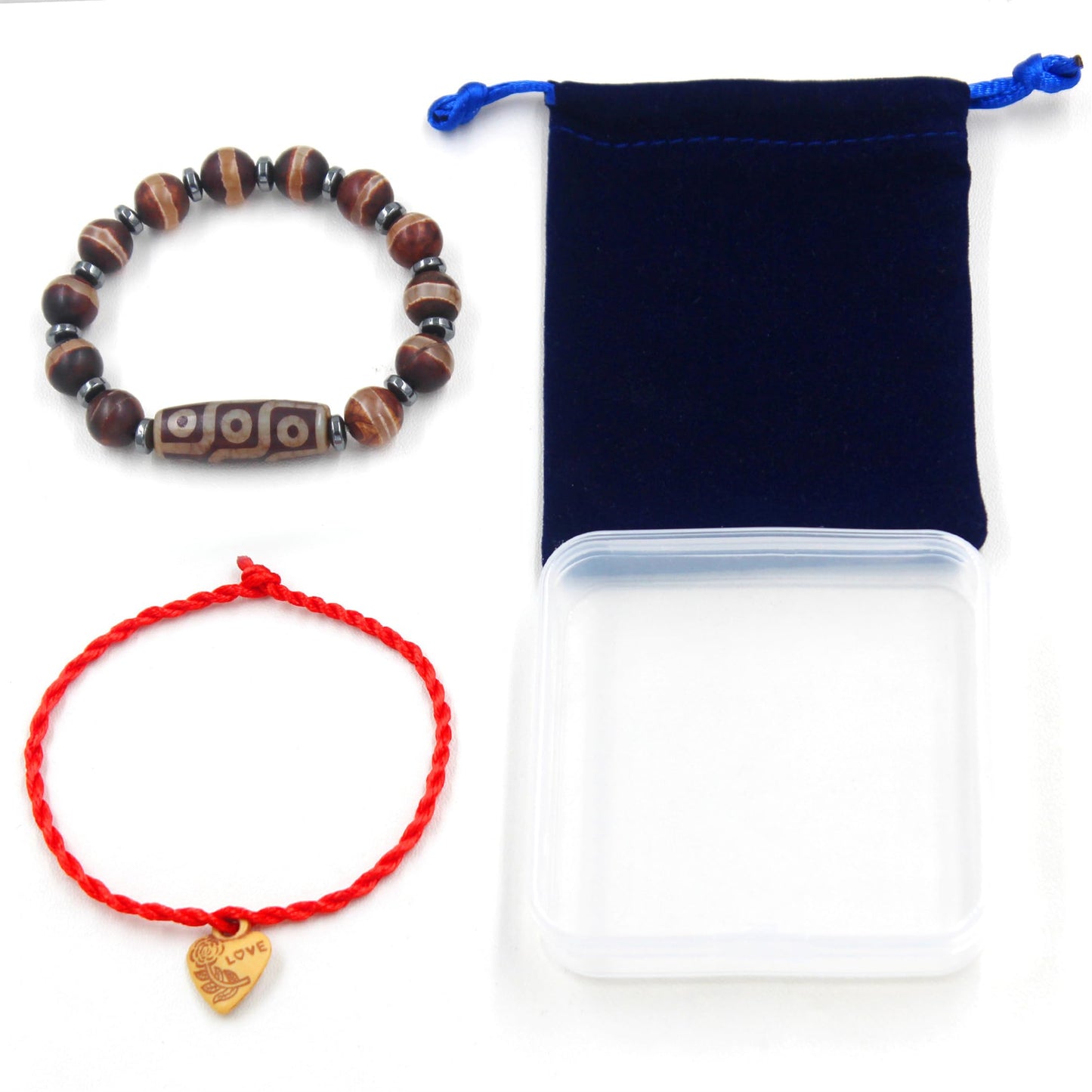 Zircobic Nine Eyes Dzi Feng Shui Healing Bracelet | Unique Tibetan Nine Eyes Dzi Wristband | Positive Energy Spiritual Bracelets | Blessing Mala Buddhist Chakra Meditation Jewelry