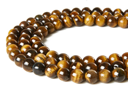 100pcs 8mm Yellow Tiger Eye Beads Natural Gemstone Beads Round Loose Beads for Jewelry Making