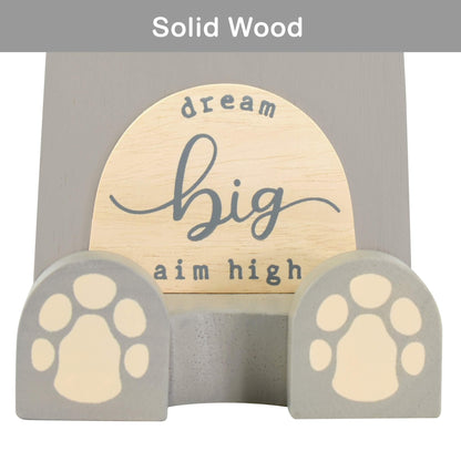 I'm Wood Multipurpose Eyeglass Phone Pen & Pencil Holder Stand Stationery Desk Box Organizer Accessories Decor Home Office Desktop Birthday Graduation Gifts “Dream Big Aim High” (Hippo)
