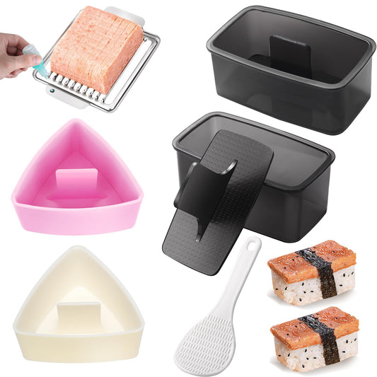 Musubi Press Mold Kit，Onigiri Mold Triangle，4 Pack Japanese Rice Cooker Kit for Lunch Bento