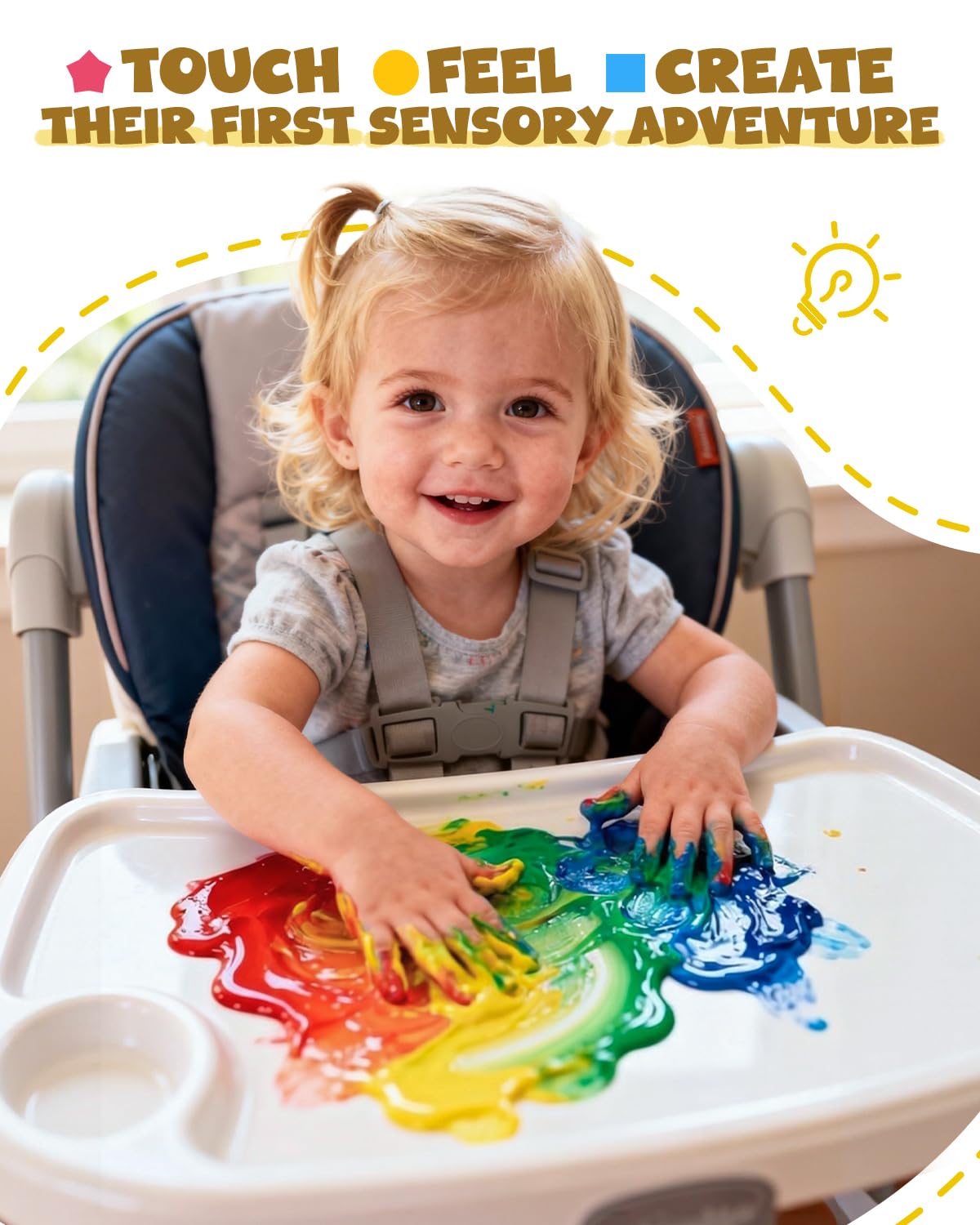 JUPITEARTH 10 Colors Washable Paint Set for Kids Ages 3-6, 4.06oz(120ml), Non-Toxic, Includes Brushes, Cups and Apron, Creative Gift for Toddlers and Preschoolers