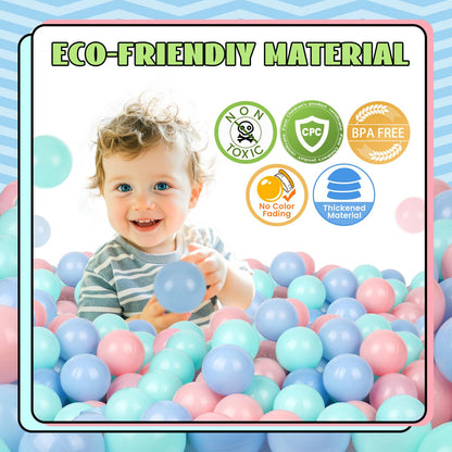 TRENDBOX 100 pcs Macaron Ball Pit Balls Plastic Balls for Ball Pit Pool Playpen Babies Kids Children Birthday Parties (100 pcs)