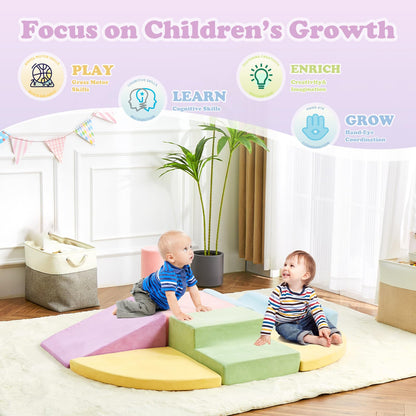 QUCHI Climbing Toys for Toddlers, Toddler Climbing Toys Indoor, 7-Piece Soft Foam Climbing Blocks Set, Toddler Playtime Corner Climber Indoor Foam Play Gym for Climbing Crawling and Sliding