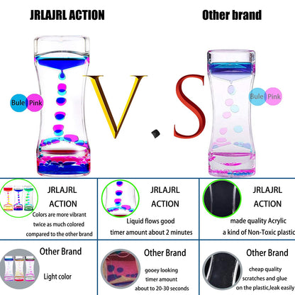 JRLAJRL 3 Pack Liquid Motion Bubbler Timer Sensory Calming Fidget Toy Autism Community Toys for Kids Teenager Adults