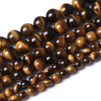 36PCS 10MM AAA Yellow Tiger Eye Stone Beads Natural Gemstone Bead Crystal Healing Energy Jewelry Making DIY 15 inches