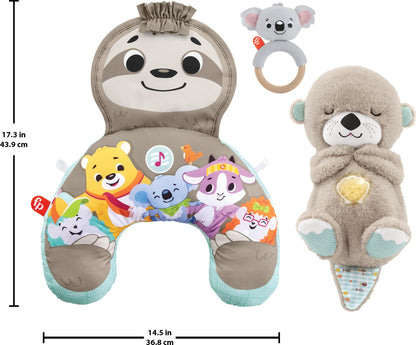 Fisher-Price Baby Play Kit Let’s Try Tummy Time Gift Set, Developmental Toys with Activity Guide for Infants Ages 3+ Months