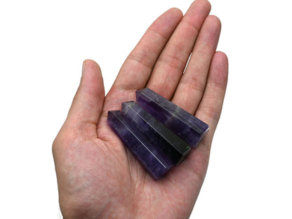 Amazing Gemstone Set of 3 Amethyst, Rose Quartz, Black Tourmaline Crystal Towers - Natural Healing Crystal Point Obelisk for Reiki Healing and Crystal Grid (2 Inch to 3 Inch)
