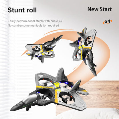 Remote Control Airplane RC Planes, RC Fighter Jet Toy for Kids Adults 8-16, Remote Control Planes with LED Light, 2 Batteries, 360° Stunt Spin, Durable Foam, Gifts for Boys (Blue + 2 Batteries)