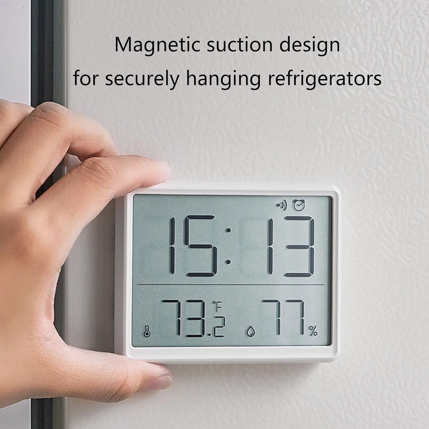 CHSYLFDC Digital Wall Clock Battery Operated, Large Display with Temperature, Date, Day of The Week, Silent Mount Digital, 4 Time Zones, and Table for Bedroom, Livingroom, Office