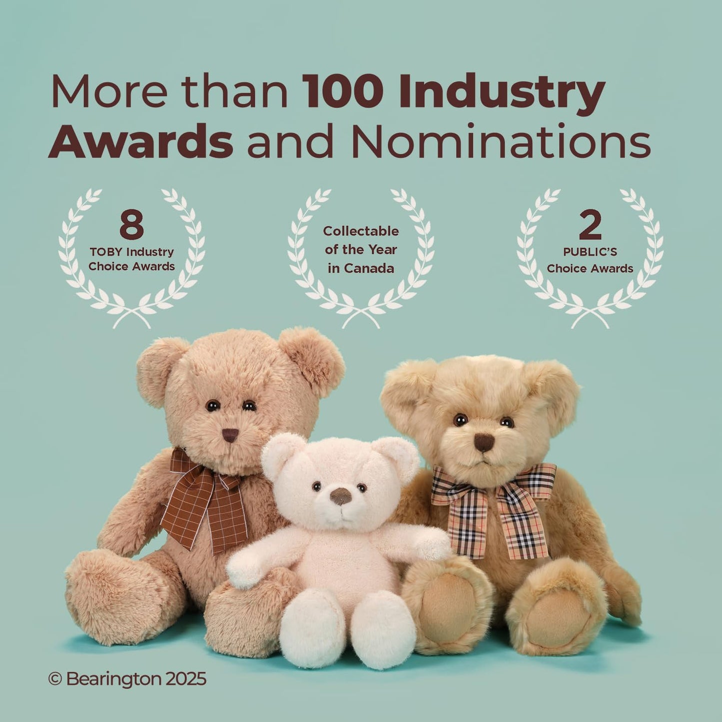 Bearington Lil' Honey Teddy Bear Stuffed Animal - 12" Brown Plush Bear Toy with Soft Fur and Classic Design - Washable Teddy Bears for Girls - Adorable Gift for Kids, Babies, and Animal Lovers