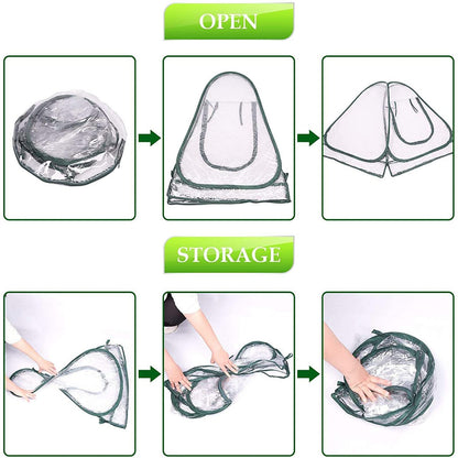 Lyellfe Pop Up Greenhouse Cover, PVC Mini Greenhouse with Nails, 28" x 28" x 34" Clear Portable Backyard Gardening Flower Sunshine Tent Room for Indoor Outdoor Plant, Cold Frost Protector