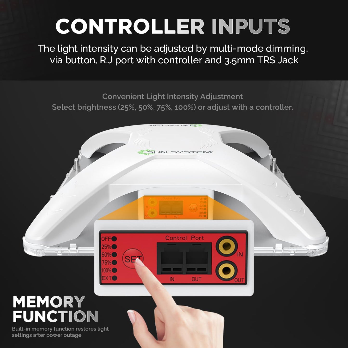 Sun System P1000 HelioGrow LED Grow Light for Indoor Plants - 100 Watt, High Efficiency Full Spectrum Dimmable Diodes, Daisy Chain up to 512 Units, 2 Year Warranty, Mounting Hardware Included