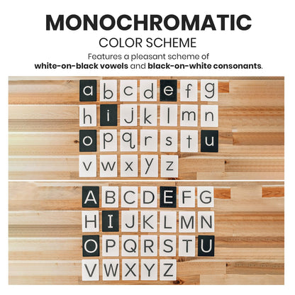 Montessori Sandpaper Letters | Black & White Montessori Letters Set w/ 3.5"x2.8" Lowercase & Uppercase Sand Paper Letters Cards Set | Sensory Sandpaper Letters Montessori | alphabet sandpaper letters