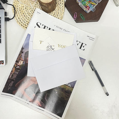 A6 Invitation envelopes（120 PCS 4.7x6.5 in） - windowless design 120GSM white paper envelopes with printabl quick self-seal for invitations, greeting cards, photos invoices
