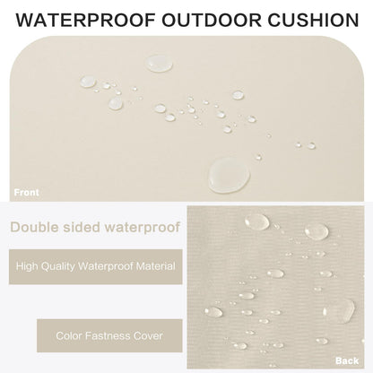 YIJIAN HOME Outdoor Bench Cushion 4 inches Memory Foam Waterproof Patio Furniture Bench Cushion Porch Swing Cushion with Handle and Adjustable Strap, 36 x 18 Inch Cream