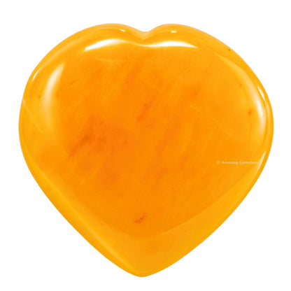 Amazing Gemstone Yellow Aventurine Stone Heart - Pack of 2 Crystal Heart Stones Rocks - Corazones De Piedra Crystals and Healing Stones Heart Shaped Crystal - Stocking Stuffers Gifts