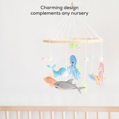 First Landings Baby Mobile for Crib - Animal Nursery Mobiles - Gender Neutral Baby Nursery Decor - Ocean Creatures