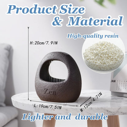 Tolatr Zen Waterfall Fountain Indoor – Small Indoor Water Fountains with Relaxing Waterfall Feature, Decorative Water Fall Fountain for Home & Office (White Light)