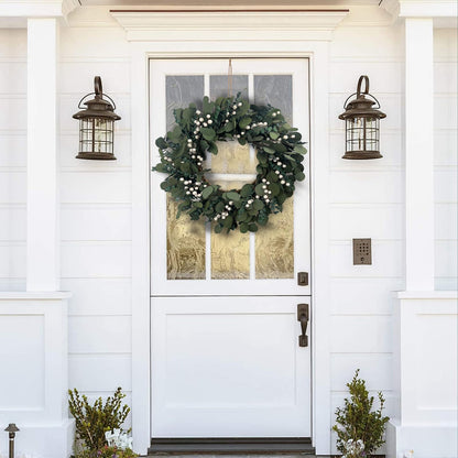 YIYSONRK 26" Preserved Eucalyptus Wreath for Front Door Large Wreaths Natural Eucalyptus Real Touch Everlasting Summer/Spring/Fall Wreath Fresh Green Environmentally Friendly Decor for Home