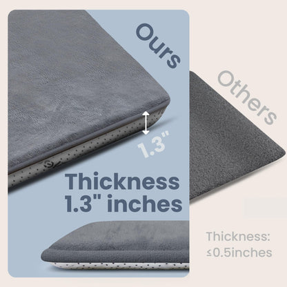 Huloo Sleep Baby Play Mat for Floor,1.3" Thick Elasti-Foam 50"×50" Playpen Mat for Tummy Time,Water Repellent Soft Coral Velvet for Toddler,Infant,Kids,Non-Slip Backing Safe for Crawling(Dark Grey)