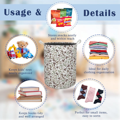 TAZSWDMM Duck Hunting Nursery Laundry Basket Hamper, Retro Camo Duck Hunter Foldable Clothes Toys Books Storage Box Bins Baskets Organizer for Kids Boys Room Bedroom Bathroom Home