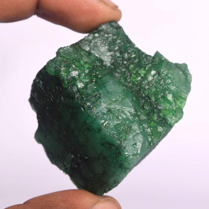 Genuine Green Emerald Gem 338.50 Ct Certified Natural Green Emerald, Uncut Rough Healing Crystal Gem