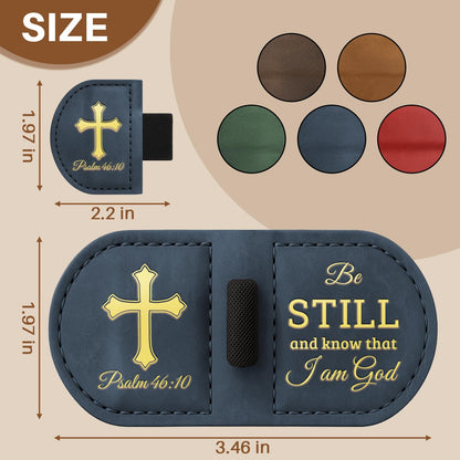 Personalized Magnetic Leather Bookmark with Pen Holder - Bygone Mark Custom Bible Verse Bookmarker,Book Marker for Men & Women,Book Lovers,Readers,Church(Blue,Joshua 1:9)