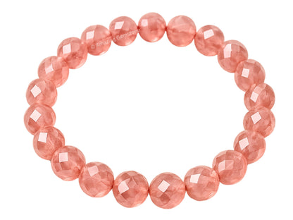 Amazing Gemstone Cherry Quartz Bracelet for Women - Chakra Mens Bracelet Protection Crystals and Healing Stones - Blessing Bracelet Spiritual Meditation Gift Christmas Stocking Stuffers