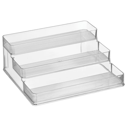 iDesign Nail Polish Organizer, Holds up to 30 Bottles, Compact 3-Tier Clear Display Stand for Countertop