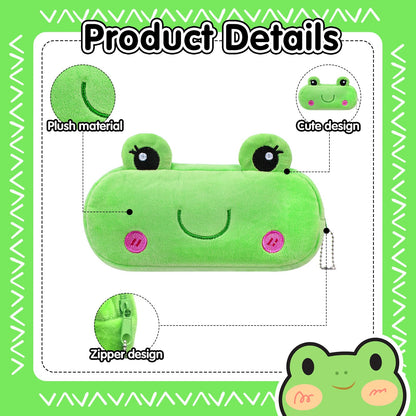 JOUTYFOR 8 Pcs Cartoon Pencil Pouch Bulk Cute Zipper Pencil Cases Animal and Fruit Pencil Boxes Plush Pencil Bag Japanses Kawaii Stationery Bag for Kids Boys Girls Students Classroom