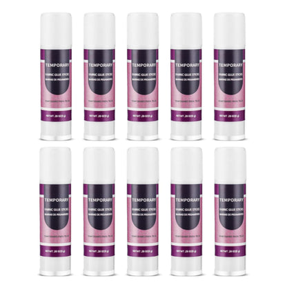 Chivertion 10 Pcs Temporary Fabric Glue 0.28 oz Water Soluble White Fabric Glue Stick for Quilting Man Woman Sewing and Craft and Home Use